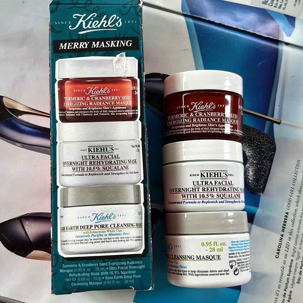 Kiehl's Merry Masking Set Hydrating Brightening & Pore Purifying Minimizing Mask